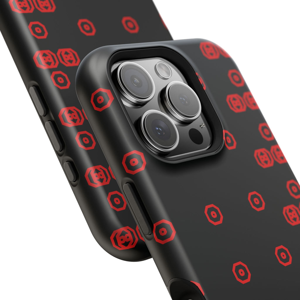 Phone Case — Black & Red Retro Pixel Pattern Magnetic Impact-Resistant Case