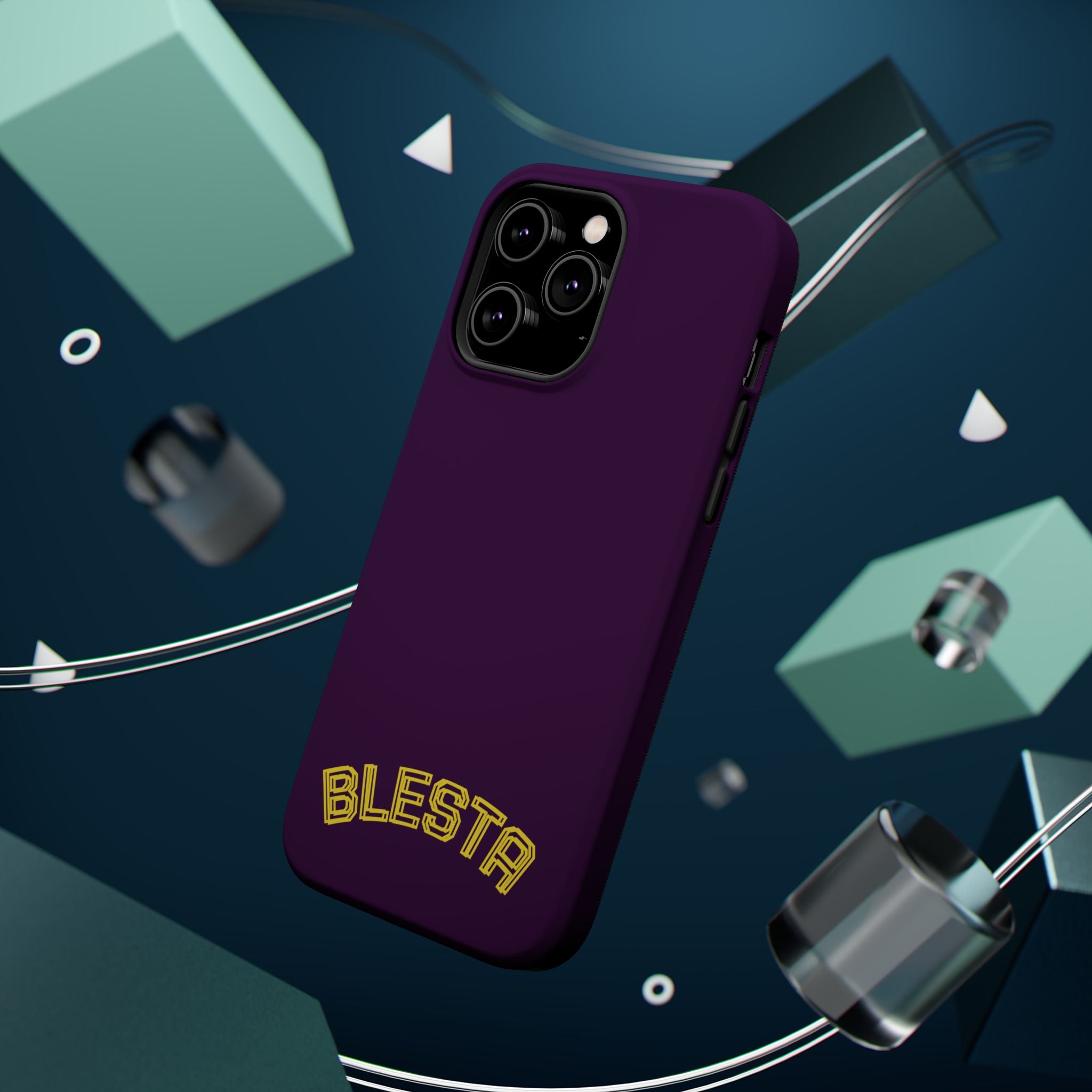 Magnetic Impact-Resistant Phone Case — “BLESTA” Retro Varsity Logo
