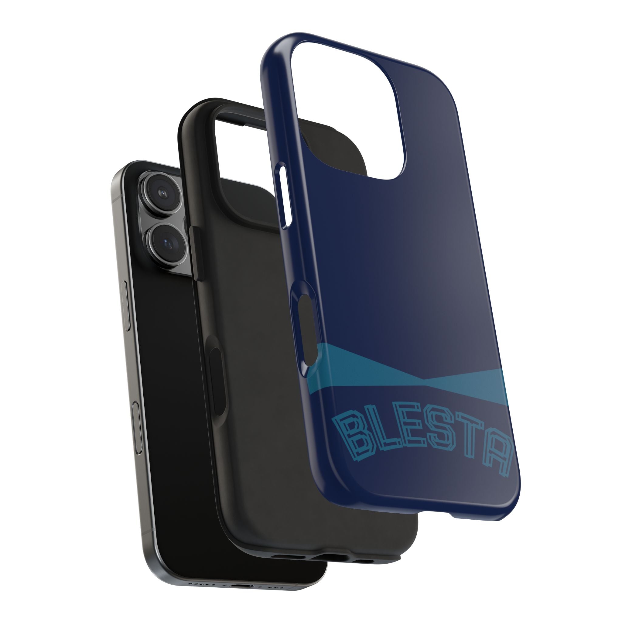 Tough Phone Case — Navy ‘BLESTA’ Bold Graphic Protective Cover