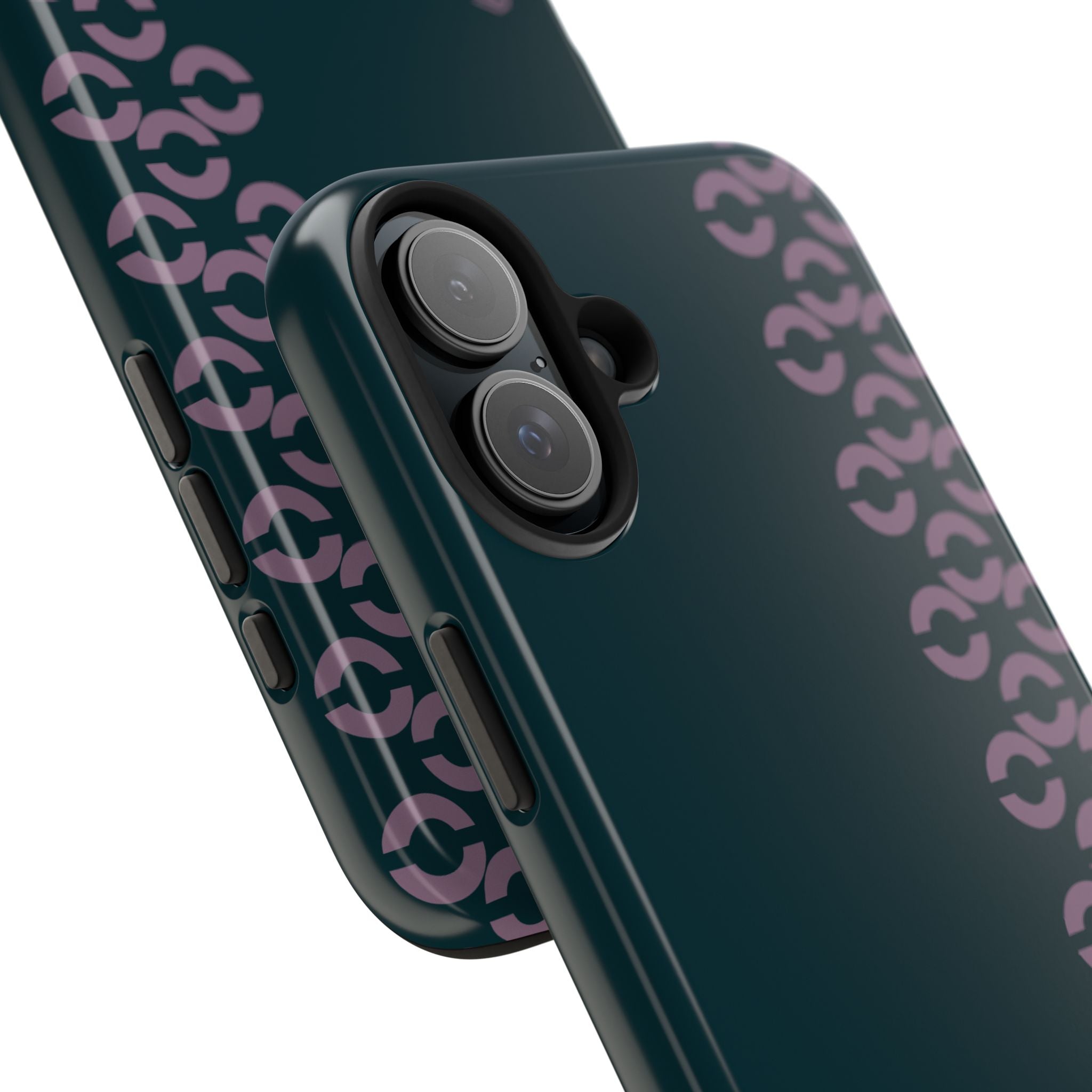 Tough Phone Case — Sleek Dark Teal with Geometric Stripe & “BLESTA” Accent