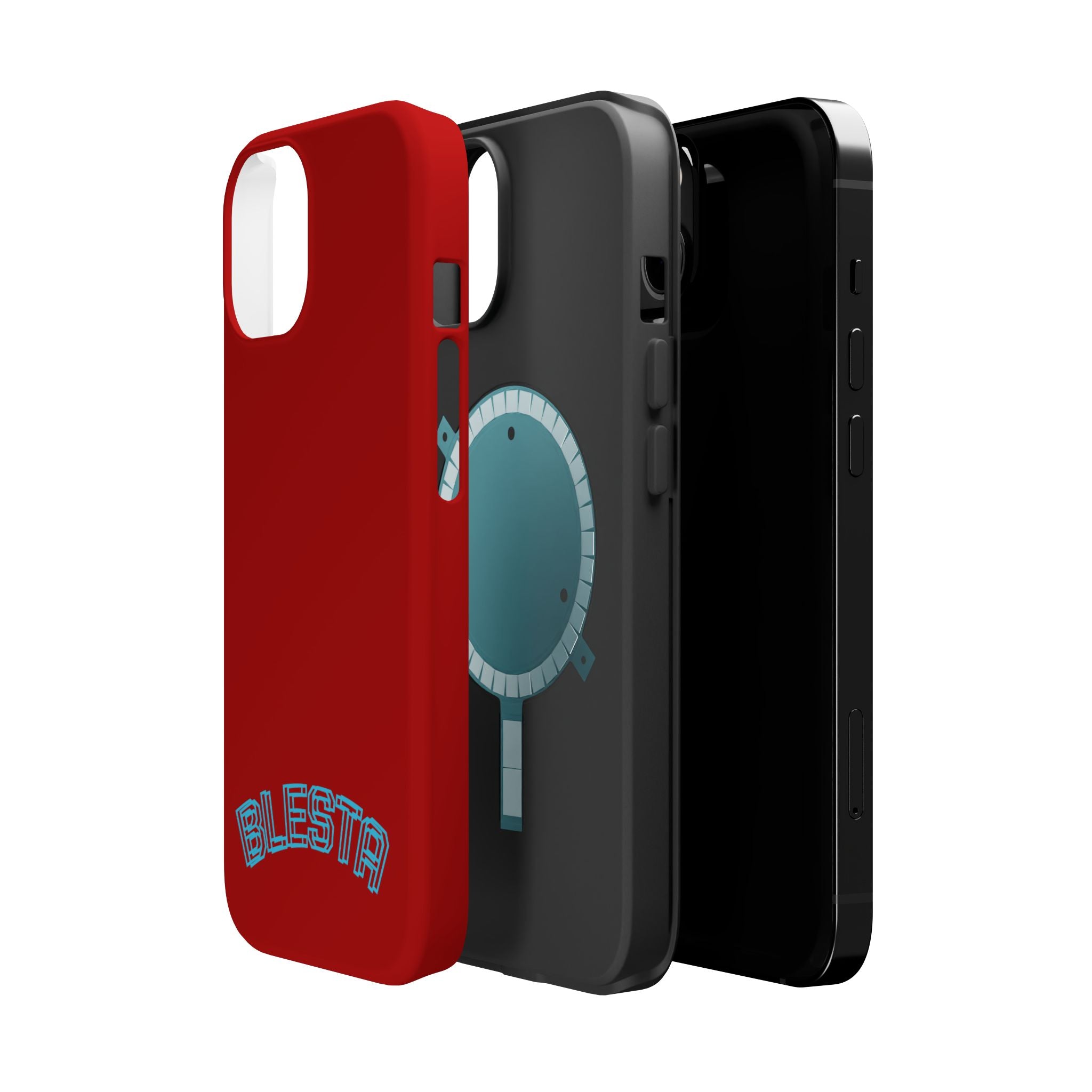 Magnetic Impact-Resistant Phone Case — Red Retro 'BLESTA' Design