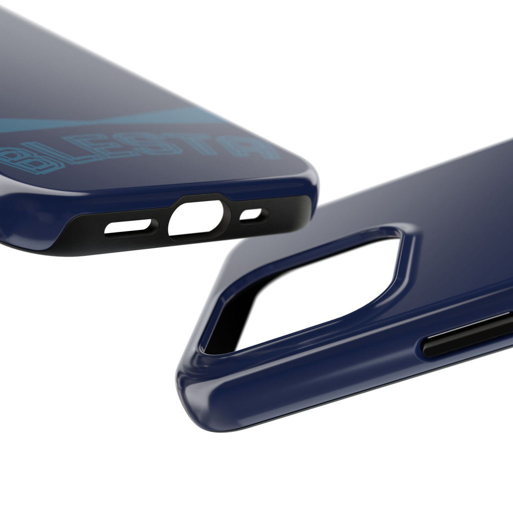 Tough Phone Case — Navy ‘BLESTA’ Bold Graphic Protective Cover