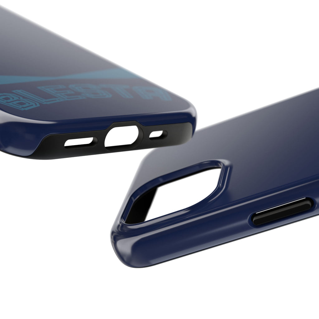 Tough Phone Case — Navy ‘BLESTA’ Bold Graphic Protective Cover